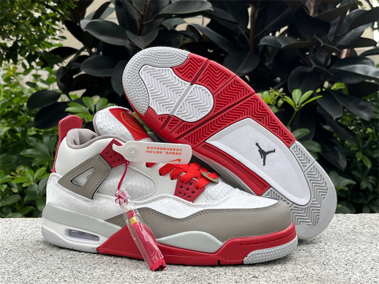 Mid Top Sneakers, White Red Colorway, Lace Up Design, Casual Gift for Sneaker Fans