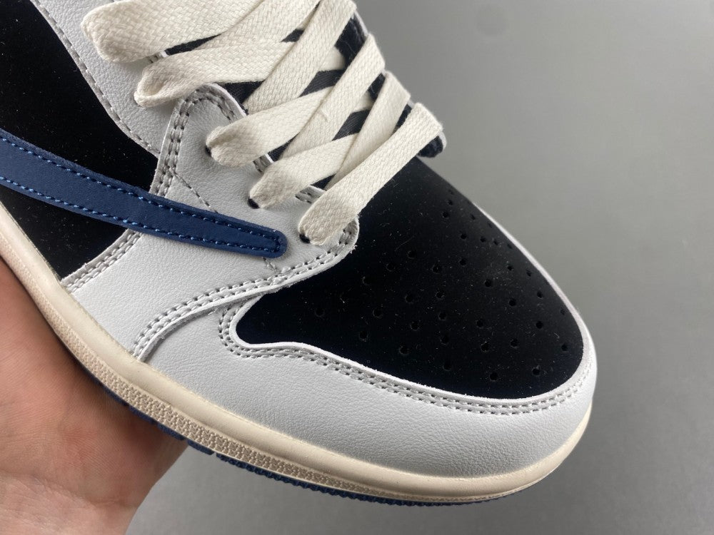 Low Top Sneakers, Blue White Black Colorway, Reverse Hook Design, Lace Up Design, Casual Gift for Sneaker Fans