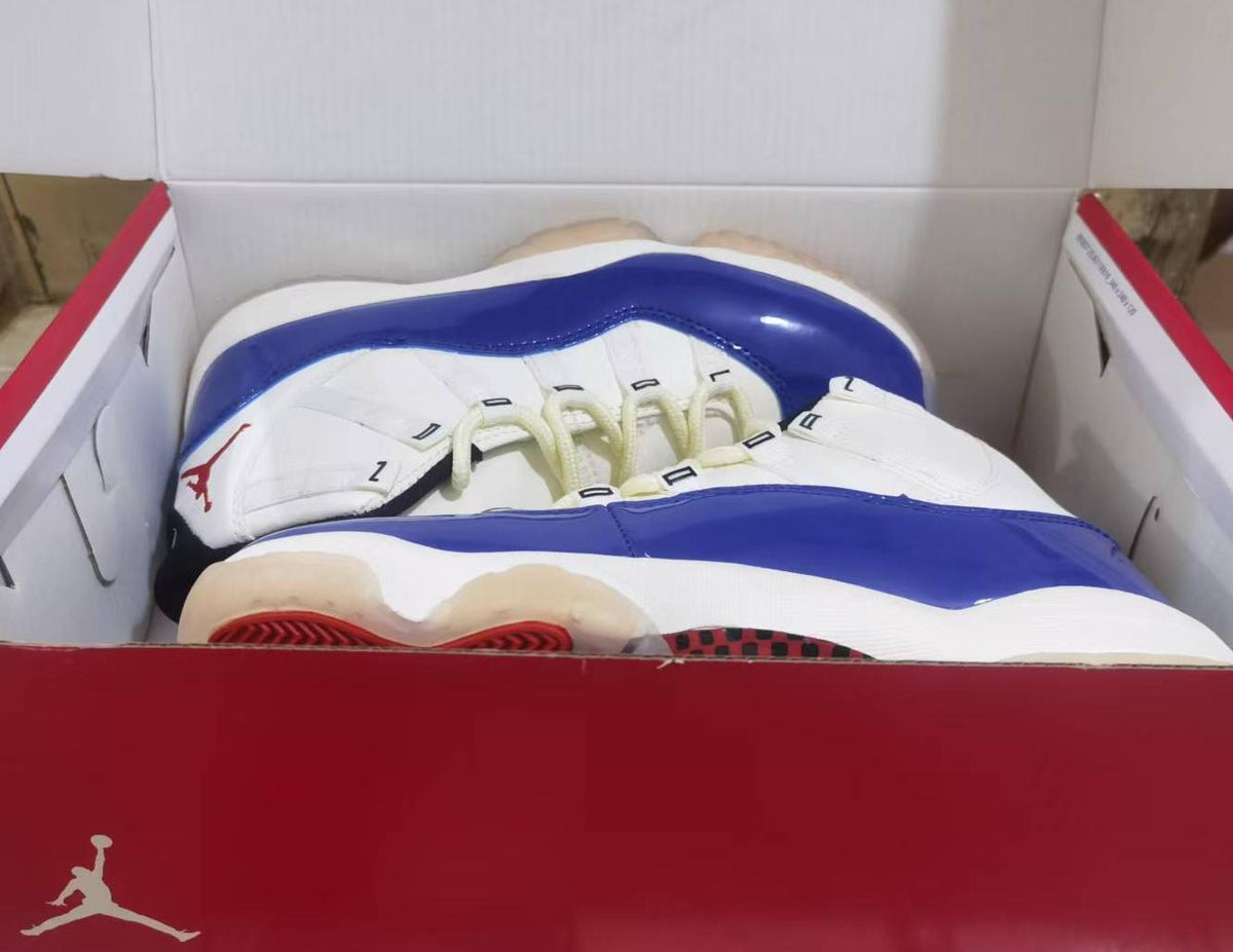 High Top Sneakers, Blue White Red Colorway, Lace Up Design, Casual Gift for Sneaker Fans
