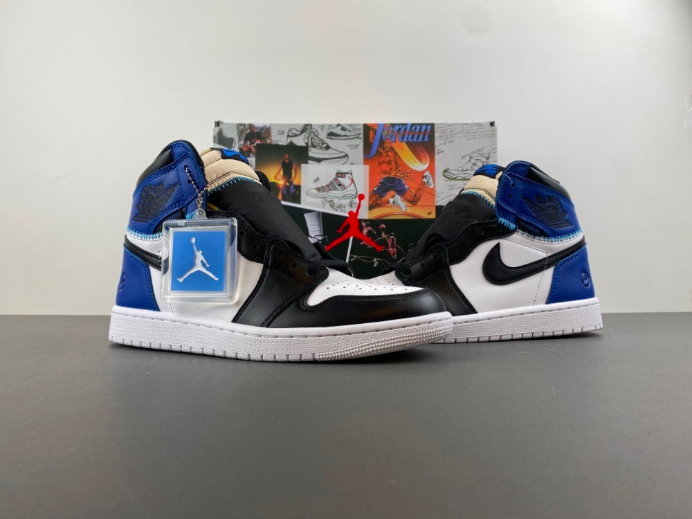 High Top Sneakers, White Black Blue Colorway, Lace Up Design, Casual Gift for Sneaker Fans