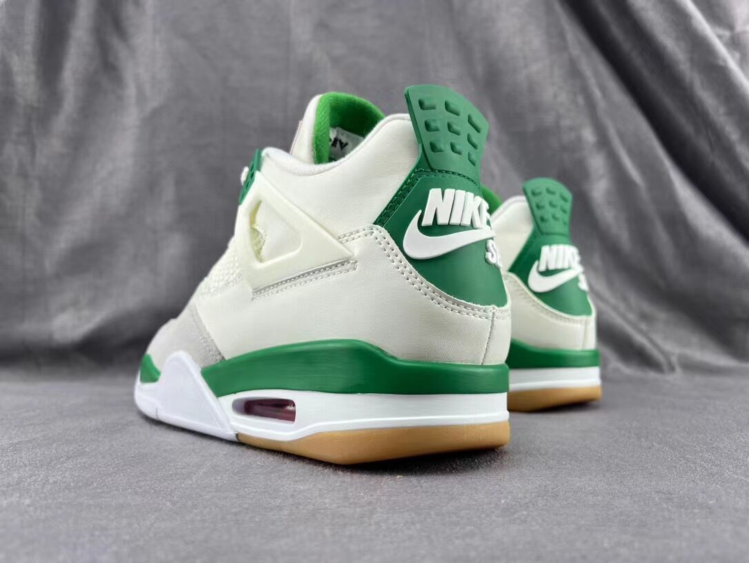 Sneakers, White Green Colorway, Lace Up Design, Casual Gift for Sneaker Fans