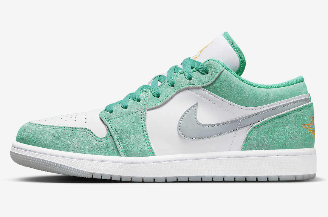 Low Top Sneakers, Green White Colorway, Lace Up Design, Casual Gift for Sneaker Fans