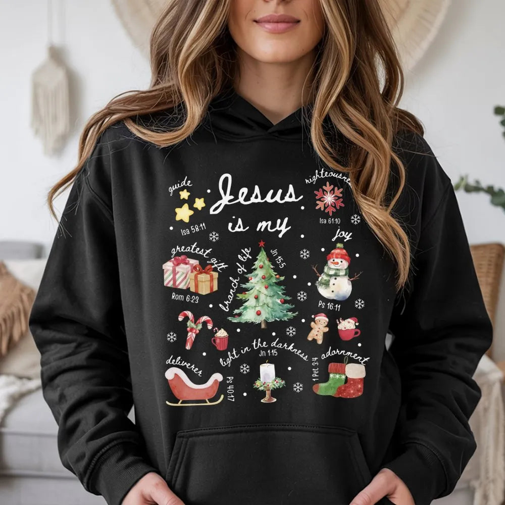 Religious Bible Verse Holiday Sweatshirt, Jesus Is My Christmas Hoodie, Faith Christian Xmas Pullover, Nativity Story Present