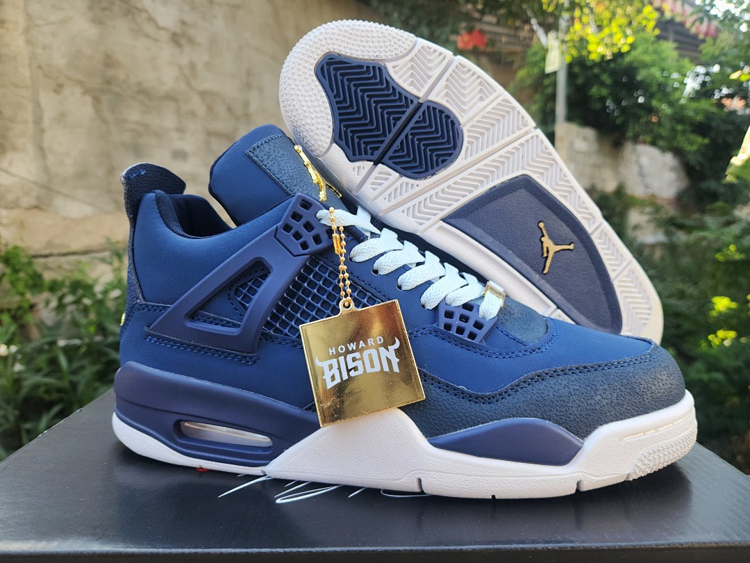 Mid Top Sneakers, Blue White Colorway, Lace Up Design, Casual Gift for Sneaker Fans