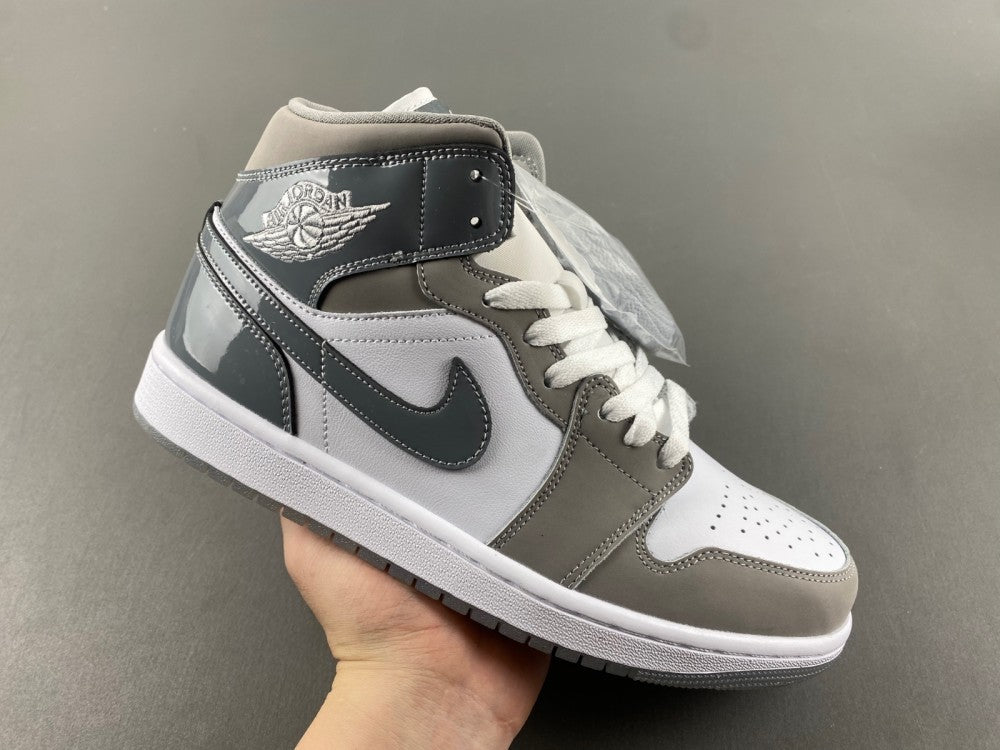 Mid Top Sneakers, White Gray Colorway, Lace Up Design, Casual Gift for Sneaker Fans