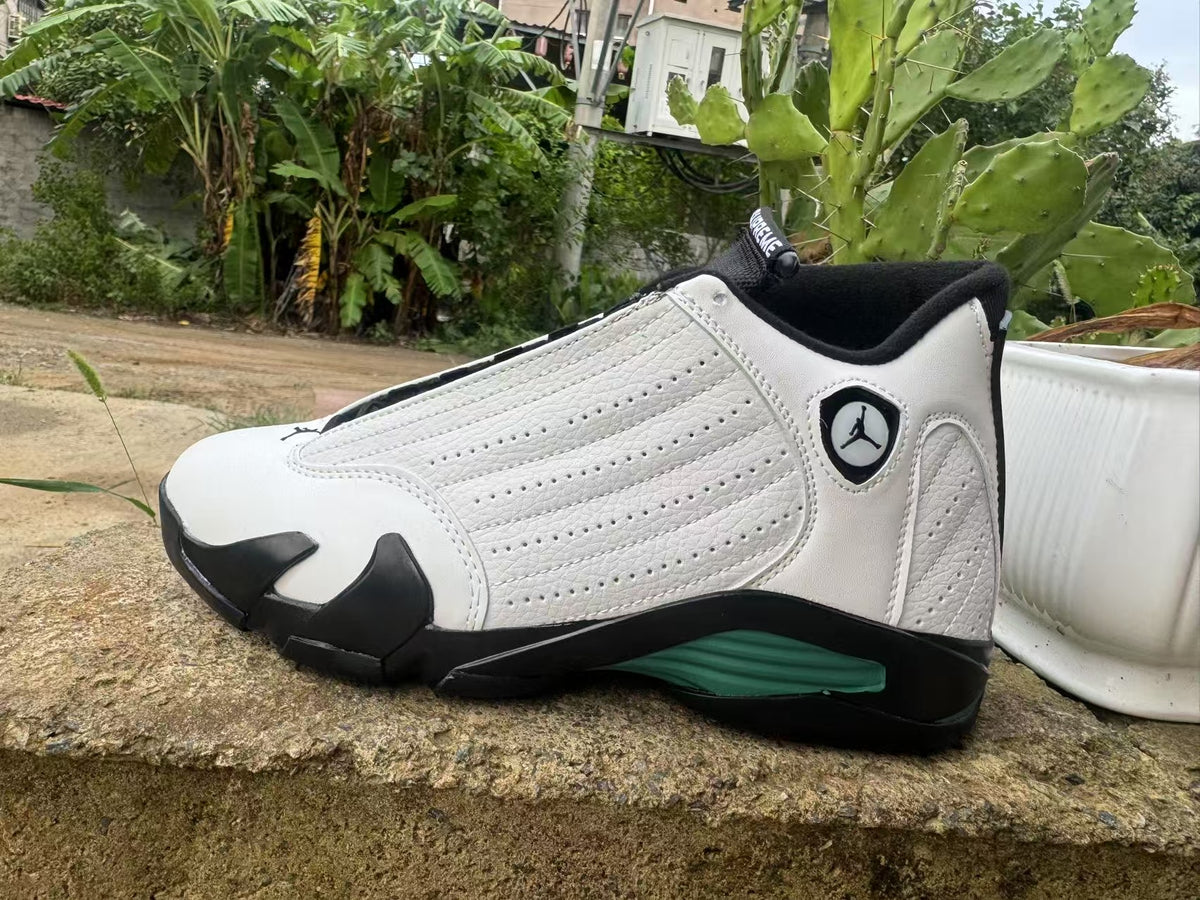 Mid Top Sneakers, White Black Green Colorway, Lace Up Design, Casual Gift for Sneaker Fans