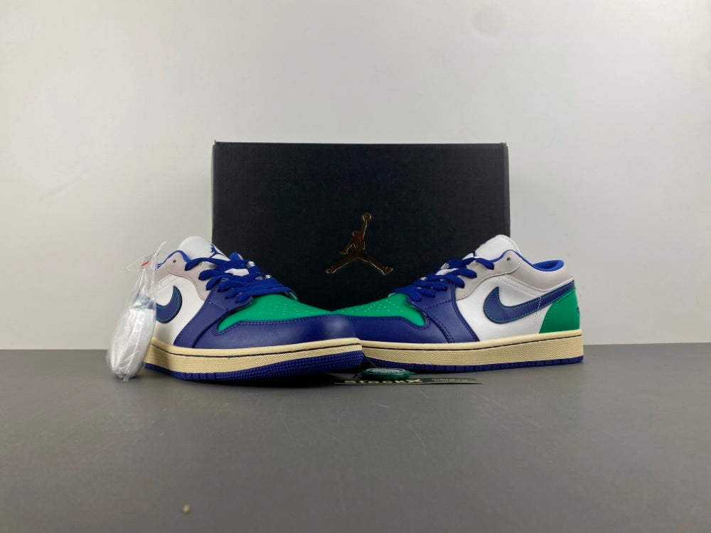 Low Top Sneakers, White Green Purple Colorway, Lace Up Design, Casual Gift for Sneaker Fans