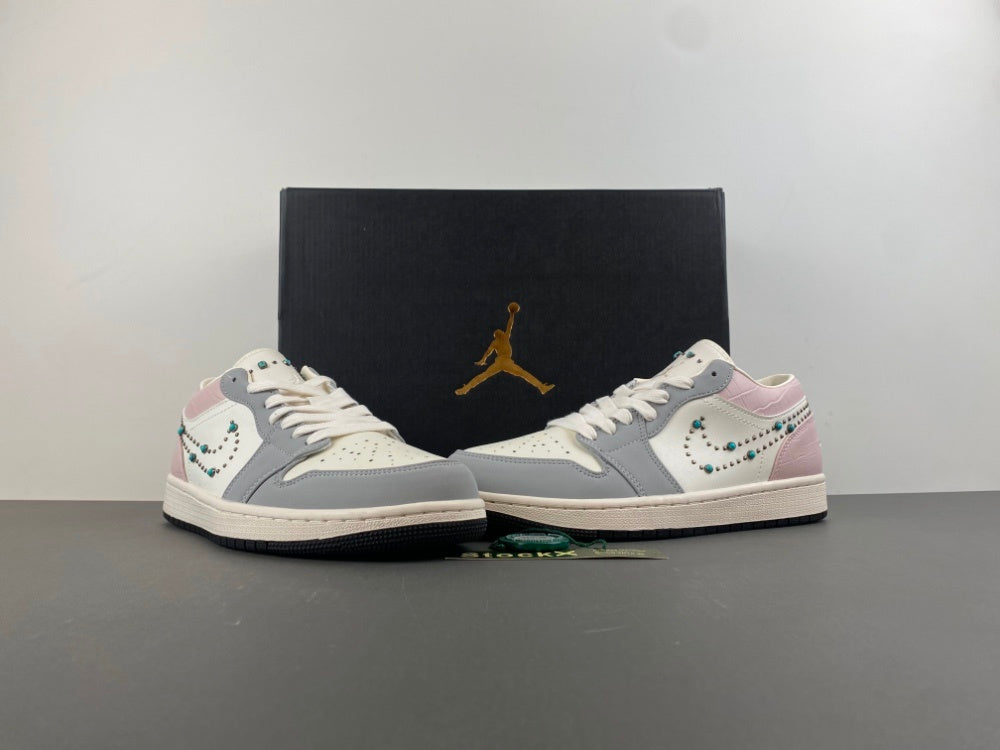Low Top Sneakers, White Pink Gray Colorway, Lace Up Design, Casual Gift for Sneaker Fans