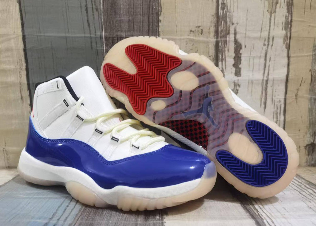 High Top Sneakers, Blue White Red Colorway, Lace Up Design, Casual Gift for Sneaker Fans