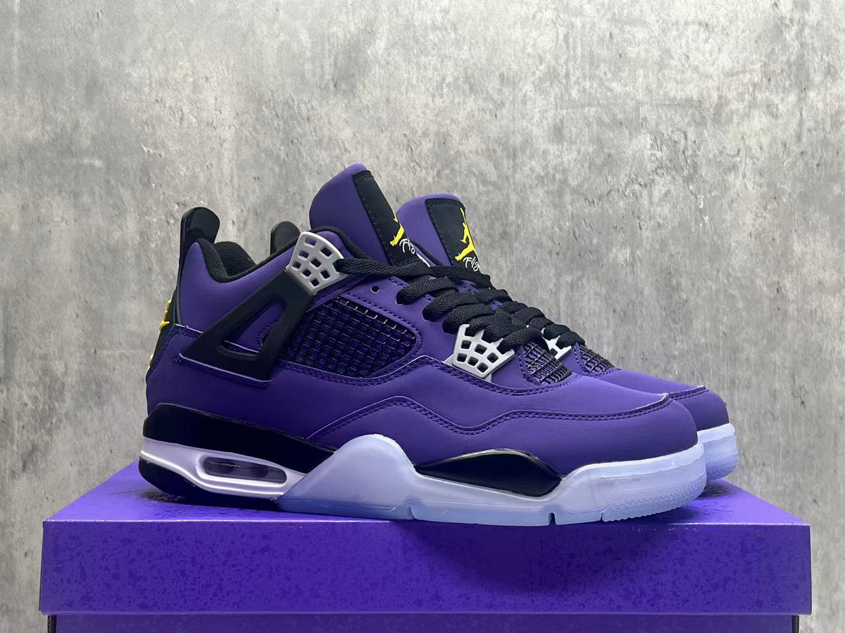 Mid Top Sneakers, Purple Black Colorway, Lace Up Design, Casual Gift for Sneaker Fans
