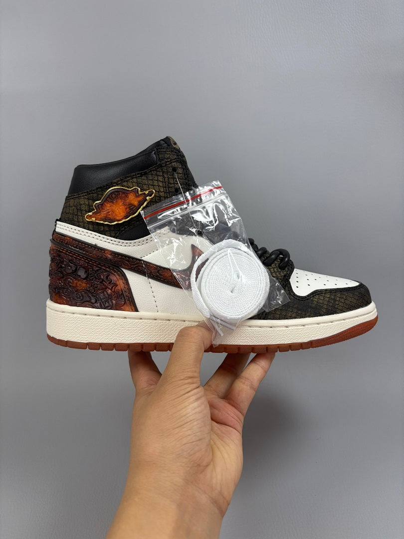High Top Sneakers, Brown White Colorway, Lace Up Design, Casual Gift for Sneaker Fans