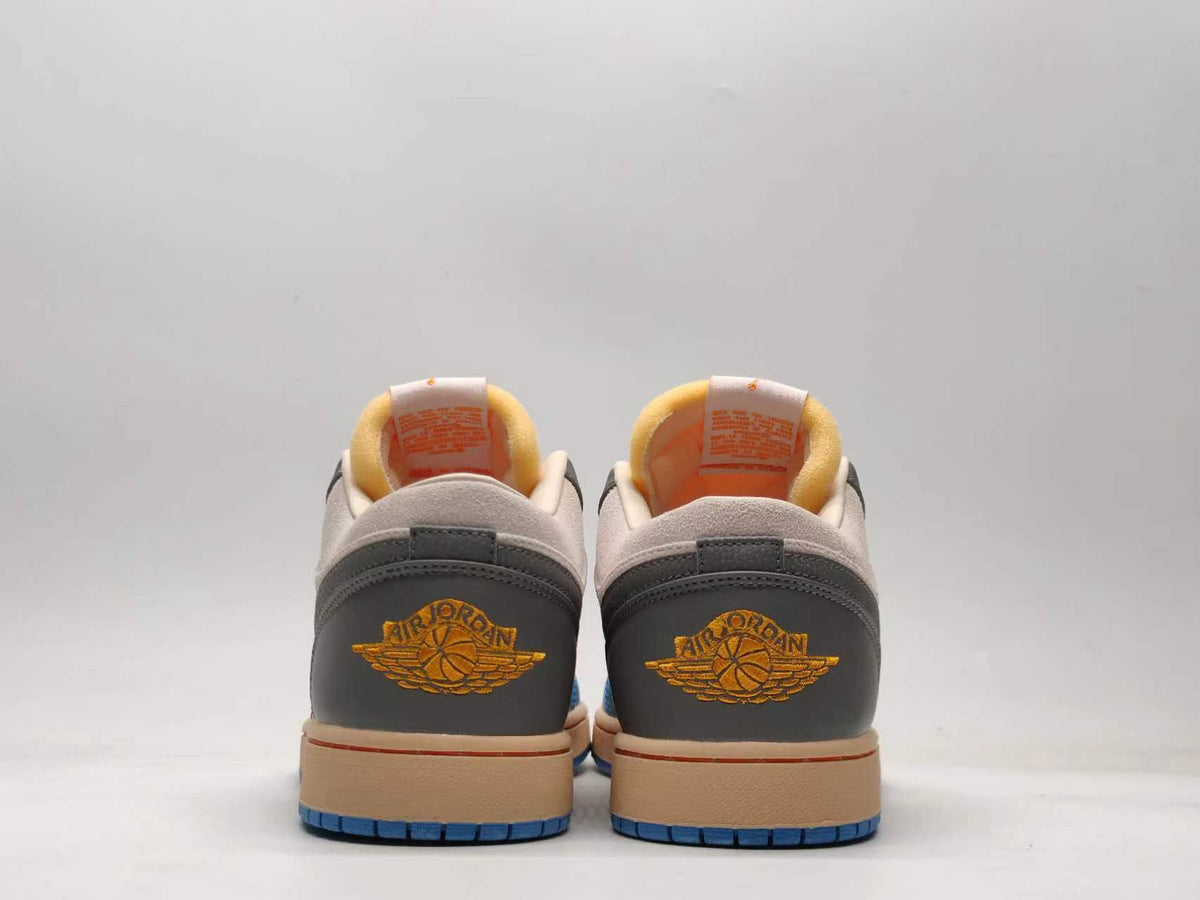 Low Top Sneakers, Blue Gray Colorway, Lace Up Design, Casual Gift for Sneaker Fans
