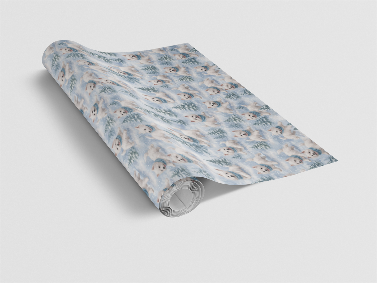 Westie Winter Wonderland Dog Gift Wrap, Westie Christmas Wrapping Paper, Westie Snow Holiday Wrapping Paper, Adorable Dog Lov