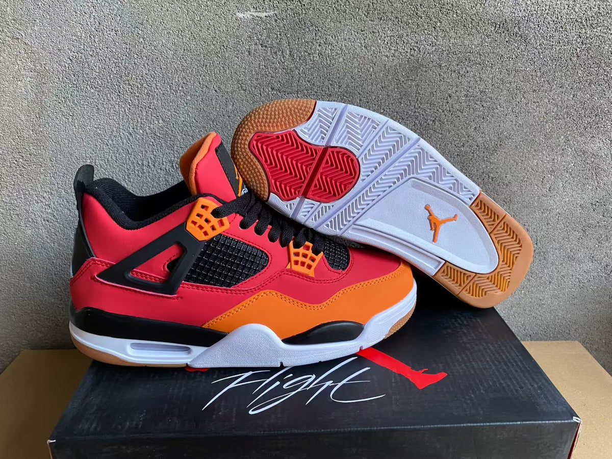 Mid Top Sneakers, Red Orange Colorway, Lace Up Design, Casual Gift for Sneaker Fans