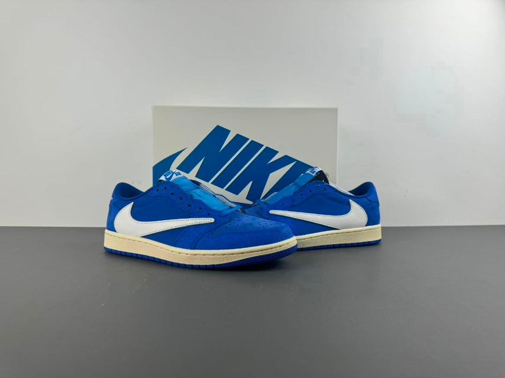 Low Top Sneakers, Blue White Colorway, Lace Up Design, Casual Gift for Sneaker Fans