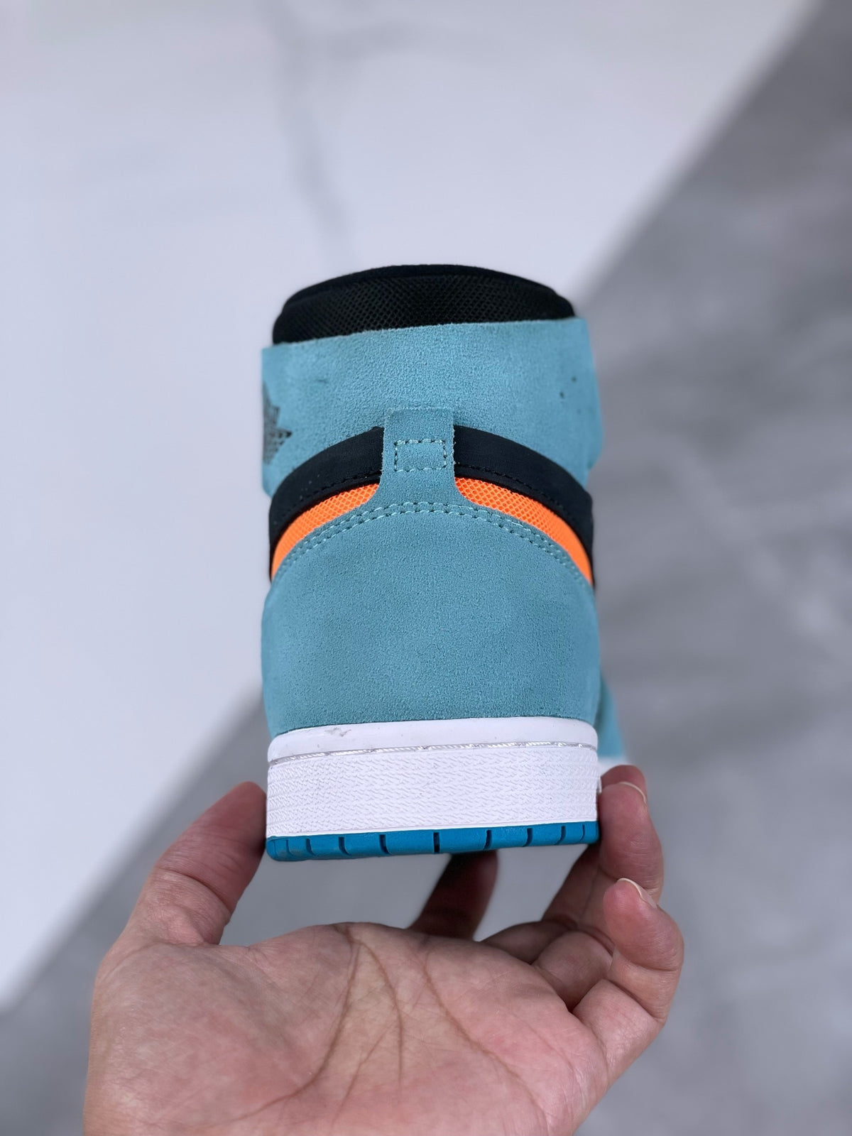 High Top Sneakers, Blue Orange Colorway, Lace Up Design, Casual Gift for Sneaker Fans