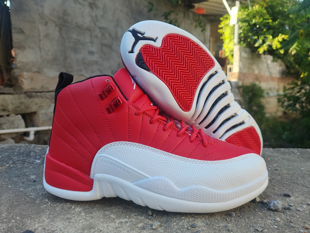 High Top Sneakers, White Red Colorway, Lace Up Design, Casual Gift for Sneaker Fans