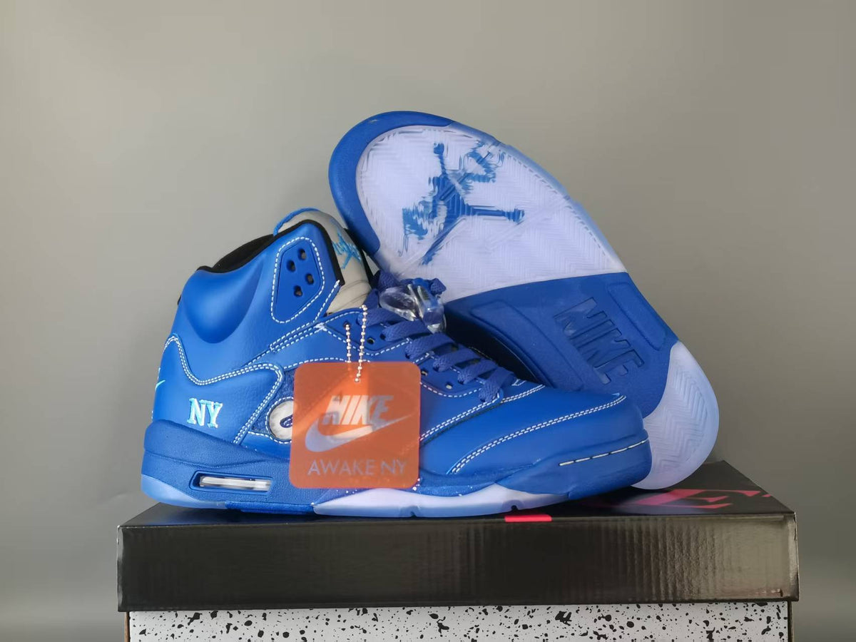 High Top Sneakers, Blue Colorway, Lace Up Design, Casual Gift for Sneaker Fans