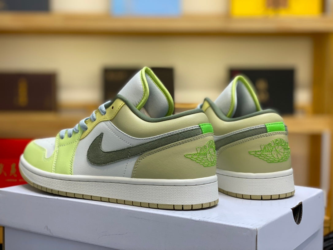 Low Top Sneakers, Green Colorway, Lace Up Design, Casual Gift for Sneaker Fans