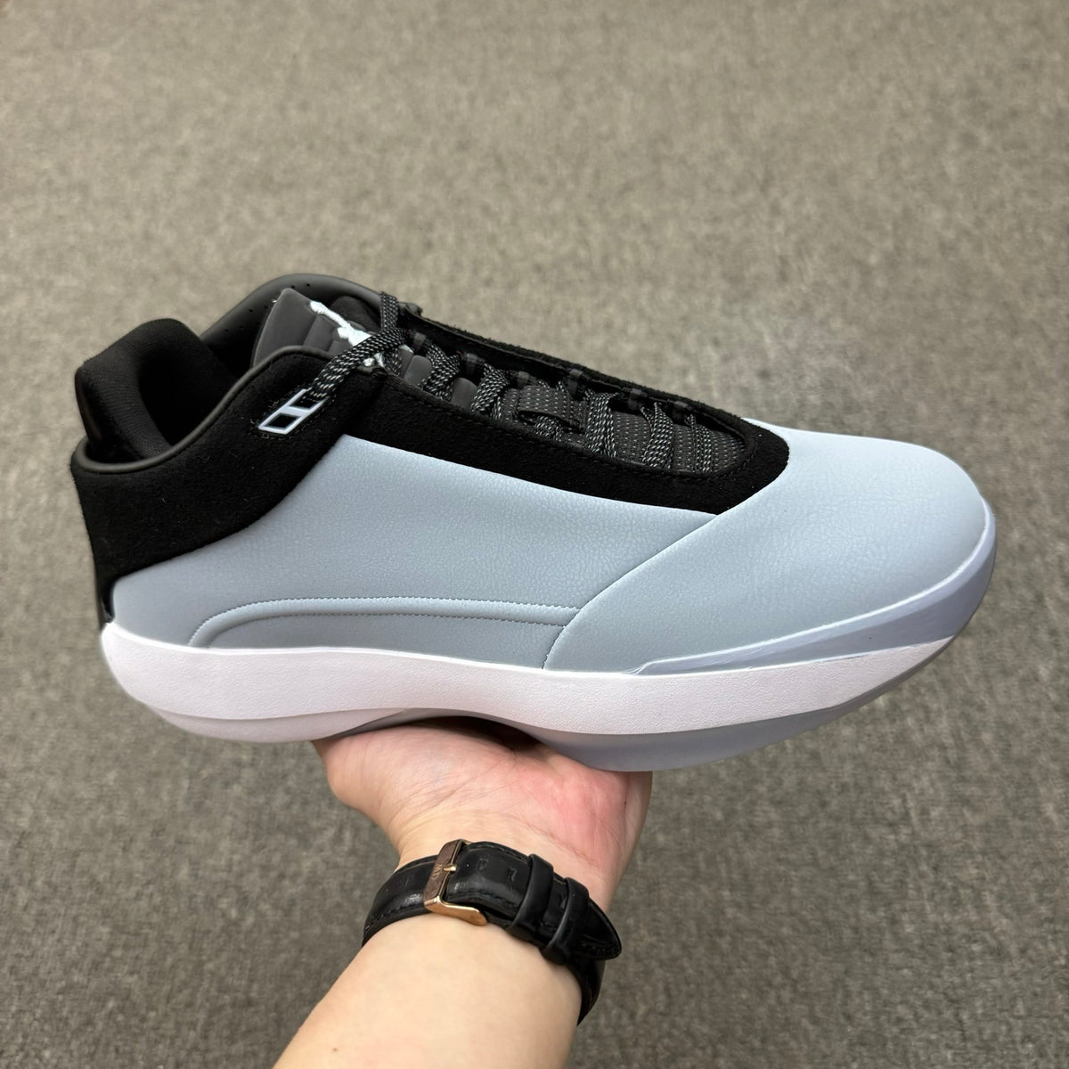 Low Top Basketball Shoes, Blue Black Gray Colorway, Suede Footwear, Lace Up Design, Casual Gift for Shoe Lovers