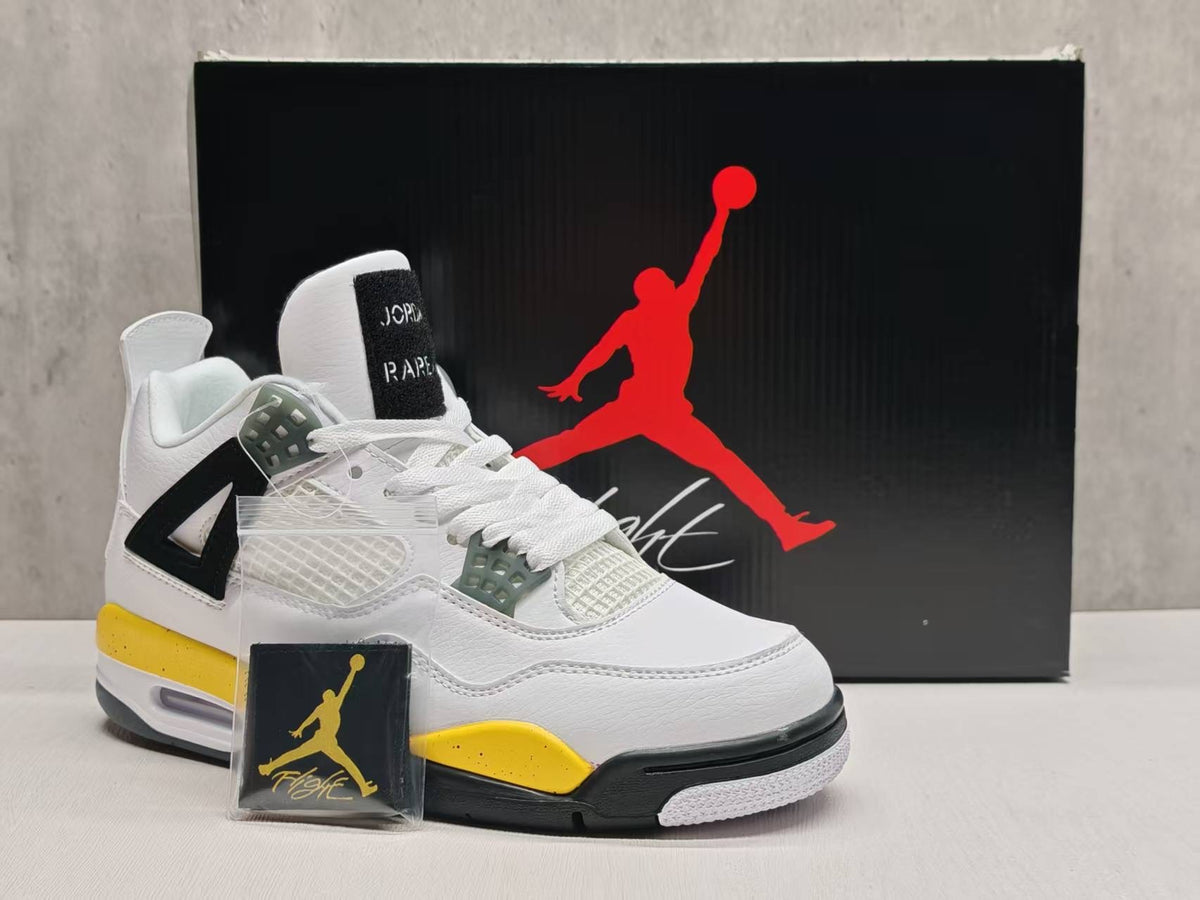 Mid Top Sneakers, White Black Yellow Colorway, Lace Up Design, Casual Gift for Sneaker Fans