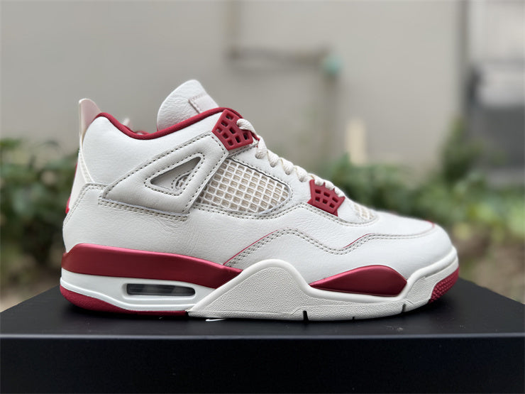 Mid Top Sneakers, White Red Colorway, Lace Up Design, Casual Gift for Sneaker Fans