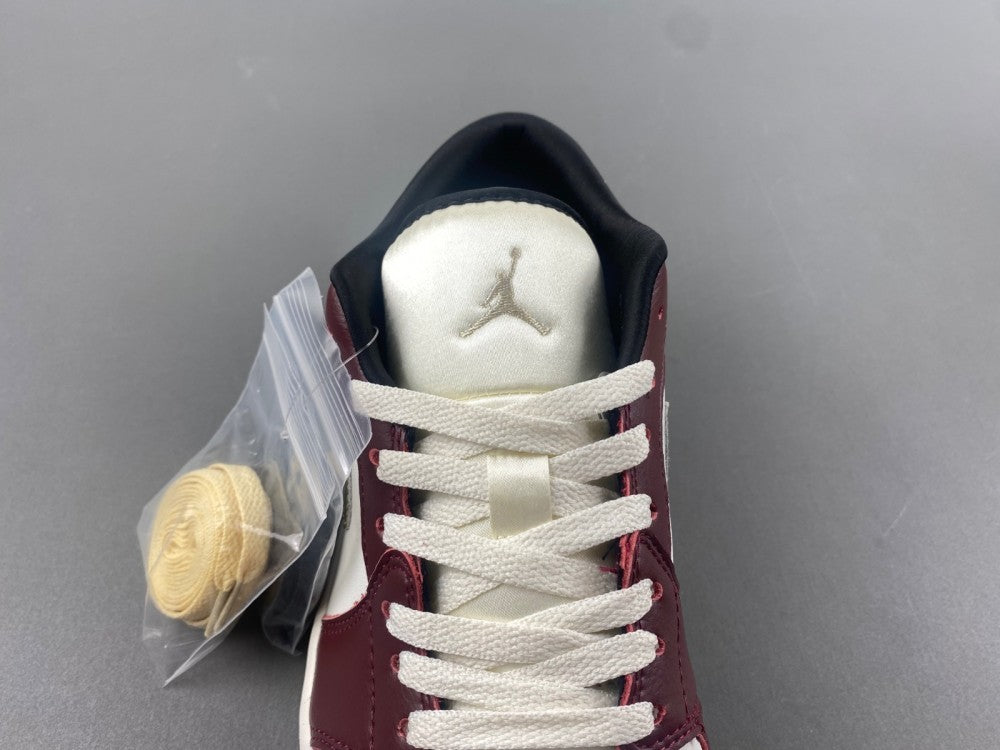 Low Top Sneakers, White Burgundy Colorway, Lace Up Design, Casual Gift for Sneaker Fans