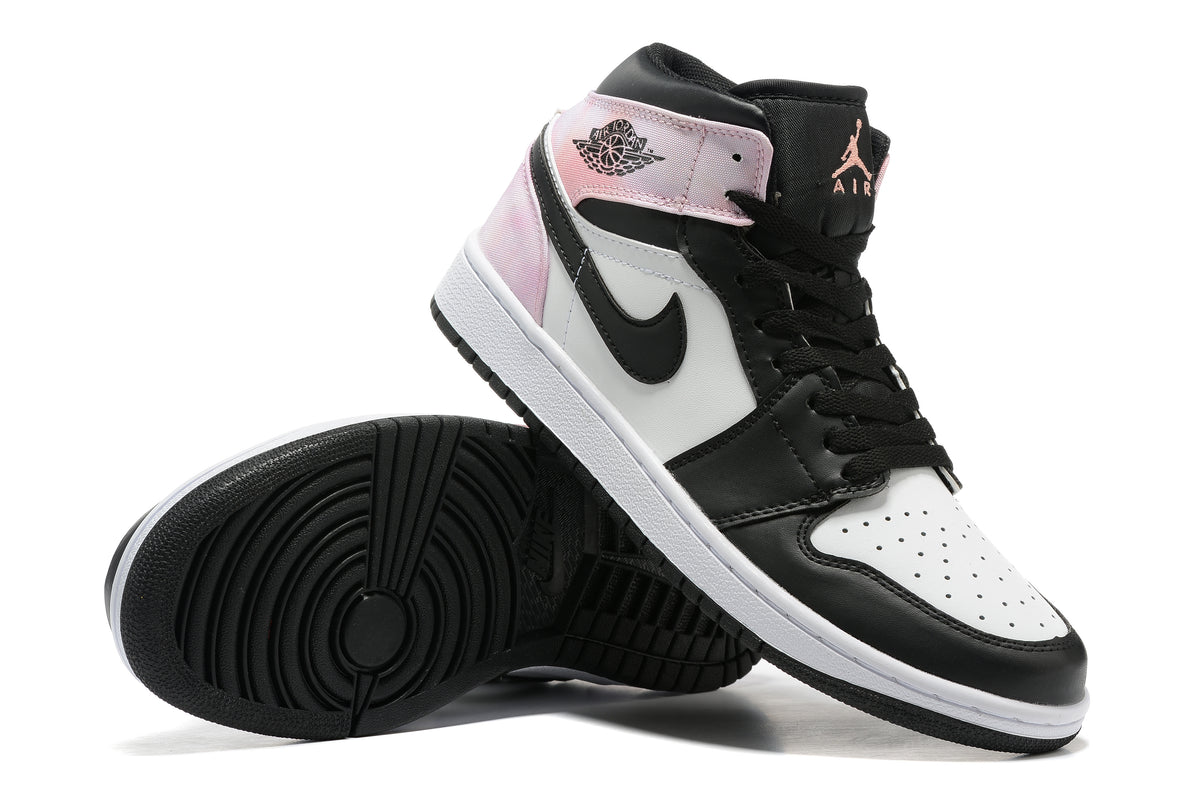 Sneakers, Black White Pink Colorway, Tie Dye Pattern, Lace Up Design, Casual Gift for Sneaker Fans
