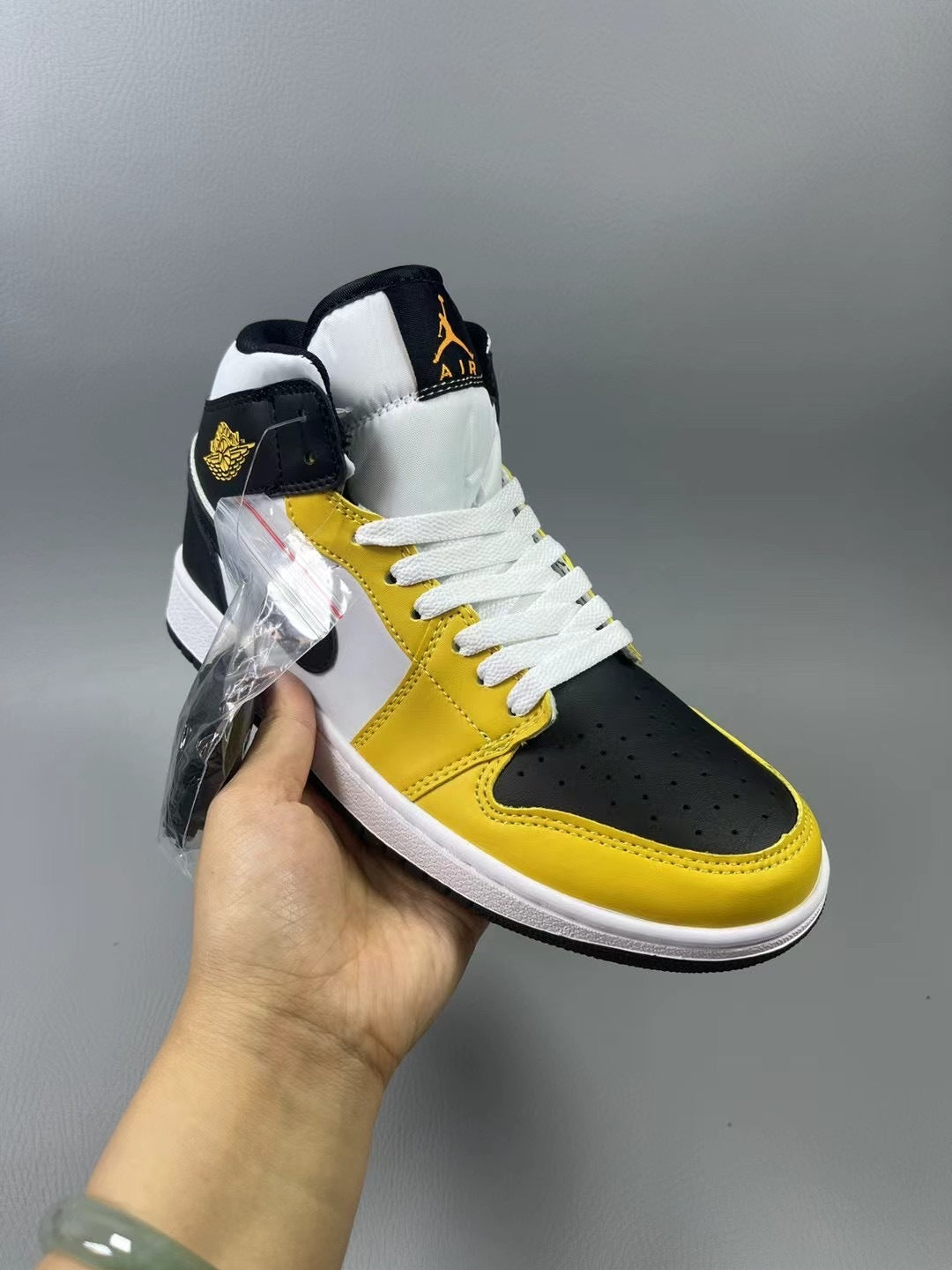 High Top Sneakers, Black Yellow Colorway, Lace Up Design, Casual Gift for Sneaker Fans