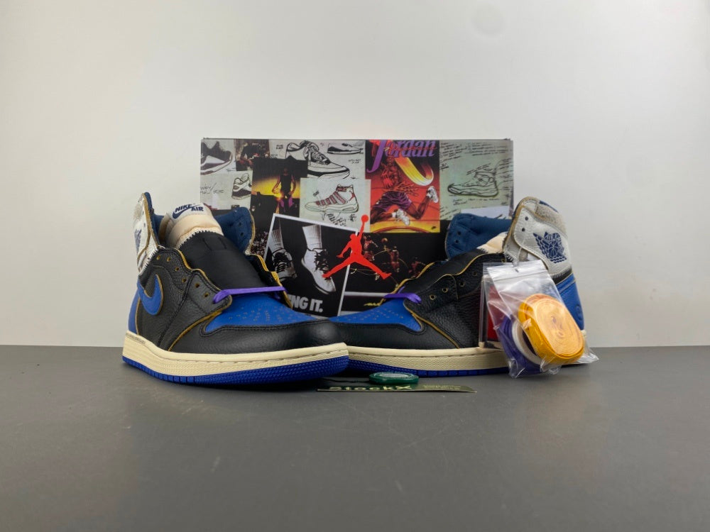 High Top Sneakers, Blue White Black Purple Colorway, Lace Up Design, Casual Gift for Sneaker Fans