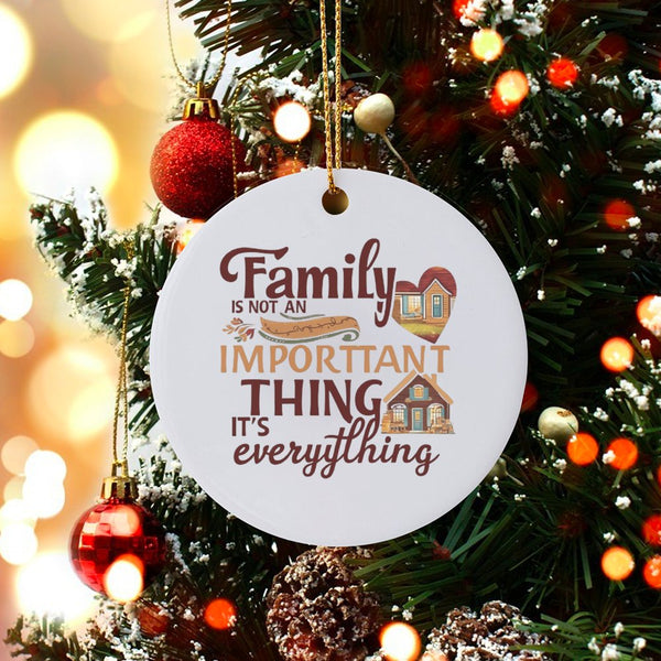 House Illustration Family Christmas Ornament, Family is Everything Ornament, Ceramic Tree Ornament, Meaningful Holiday Keepsa