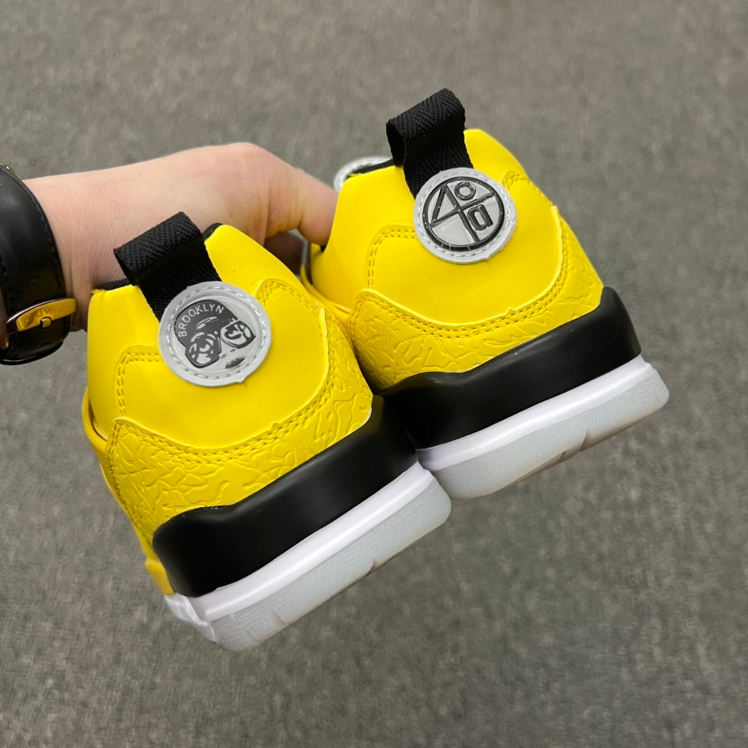 Low Top Basketball Shoes, Yellow Gray Colorway, Lace Up Design, Casual Gift for Shoe Lovers