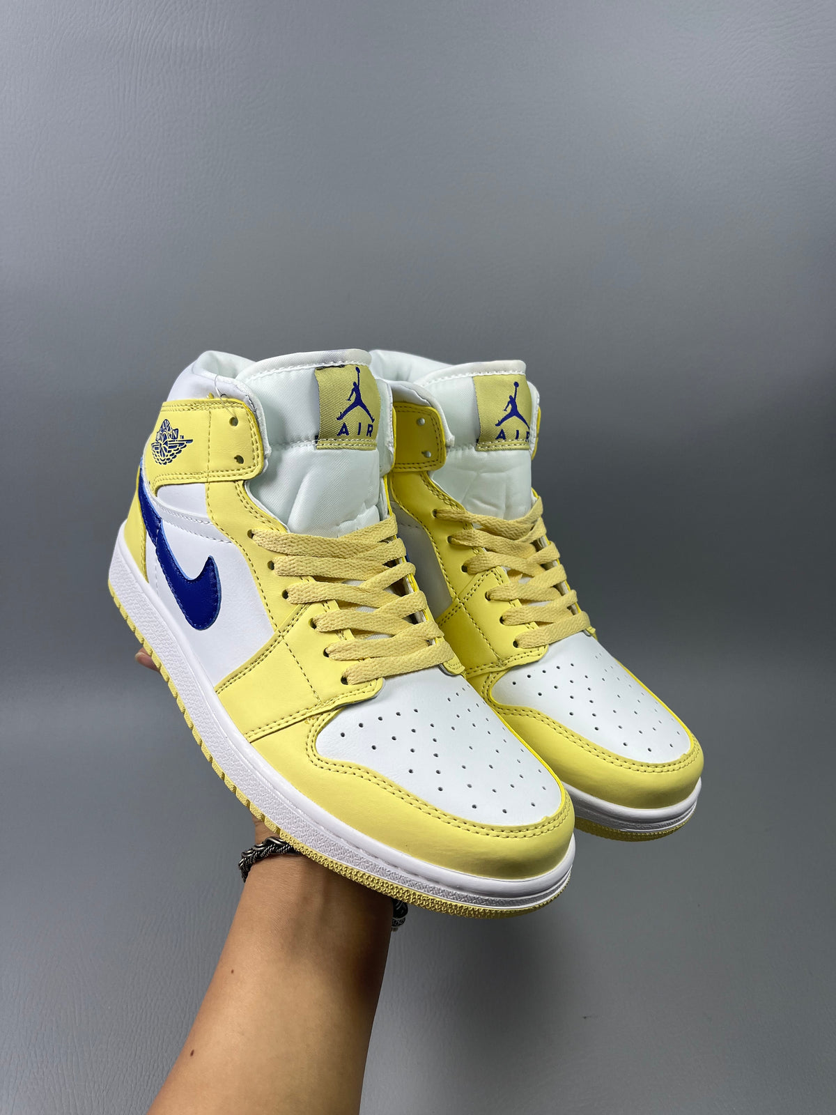 Sneakers, Yellow White Colorway, Lace Up Design, Casual Gift for Sneaker Fans