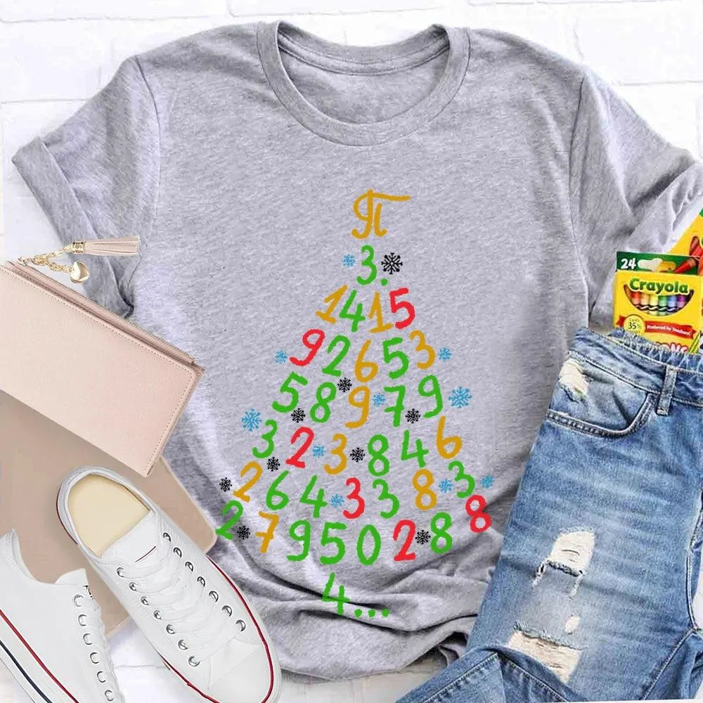 Festive Math Teacher T-Shirt, Christmas Tree Mathematics Shirt, Holiday Math Graphic Tee, Christmas School Shirt, Present for