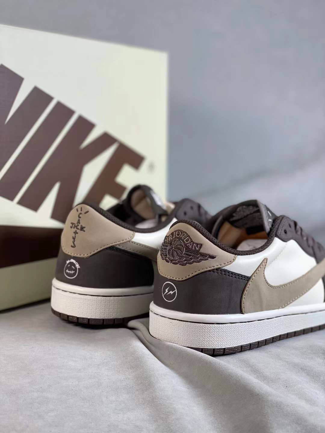 Basketball Shoes, Brown White Colorway, Reverse Hook Design, Lace Up Design, Casual Gift for Shoe Lovers