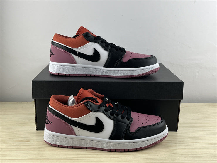 Low Top Sneakers, Burgundy Black White Colorway, Lace Up Design, Casual Gift for Sneaker Fans