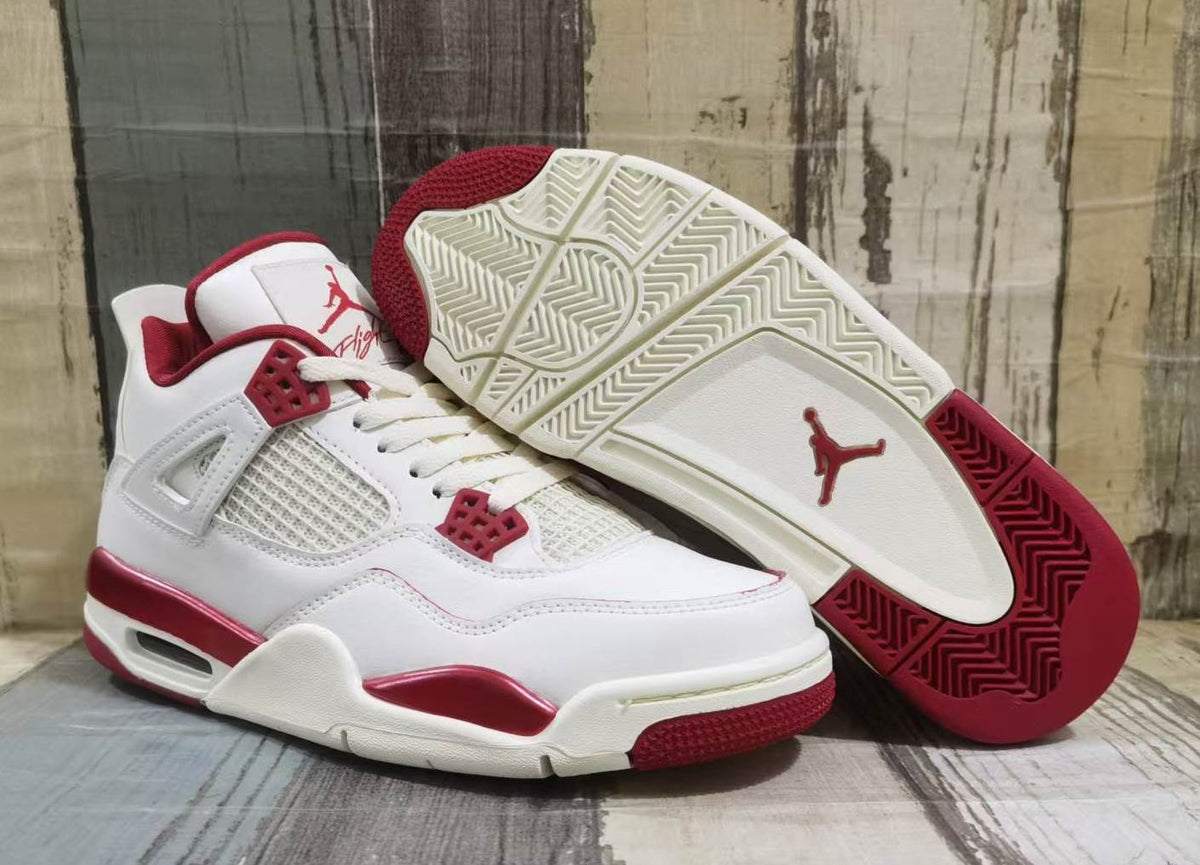 Mid Top Sneakers, Red Colorway, Lace Up Design, Casual Gift for Sneaker Fans