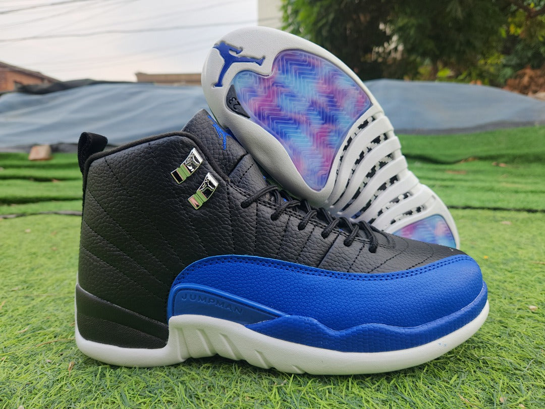 High Top Sneakers, Blue White Black Colorway, Lace Up Design, Casual Gift for Sneaker Fans