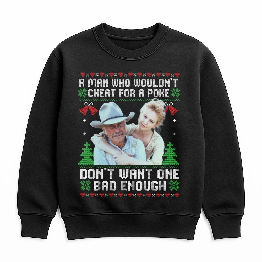 Western Ugly Christmas Sweater, Humorous Cowboy Christmas Sweatshirt, Rodeo Holiday Crewneck, Rancher Xmas Pullover, Country 