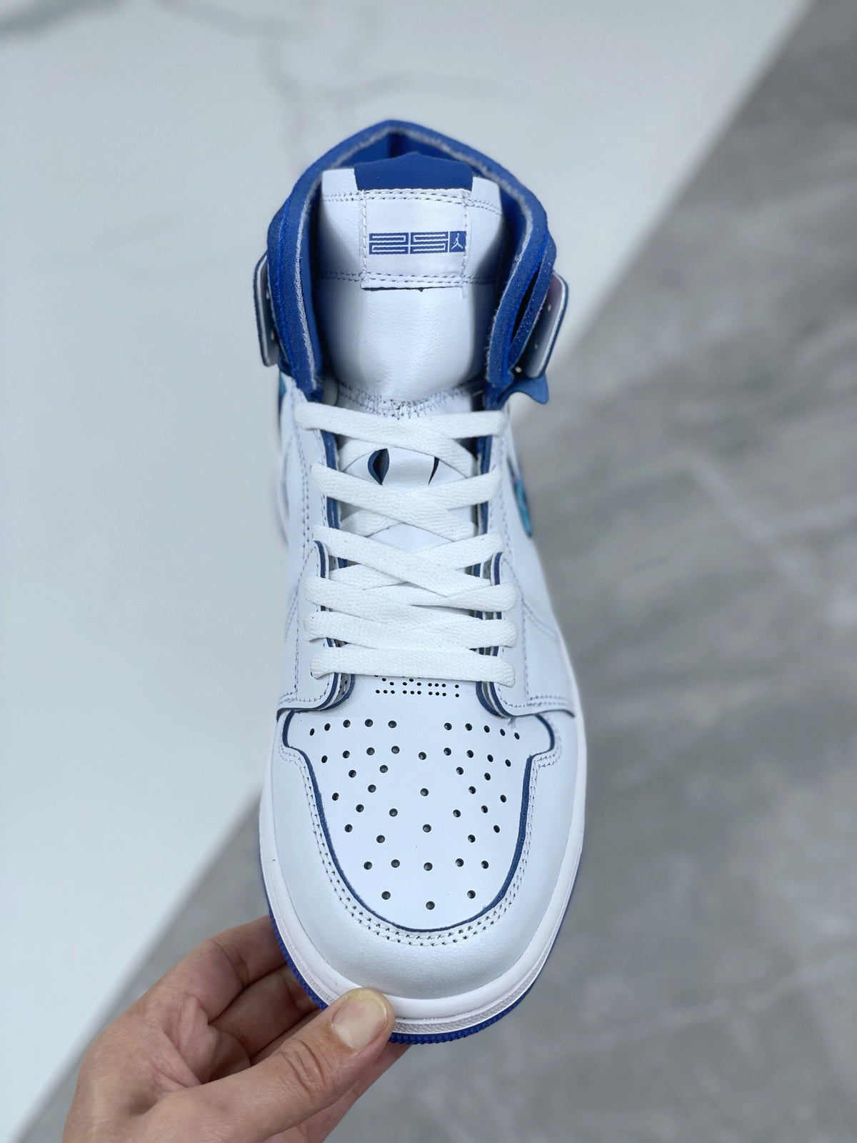 Low Top Sneakers, Blue White Colorway, Lace Up Design, Casual Gift for Sneaker Fans