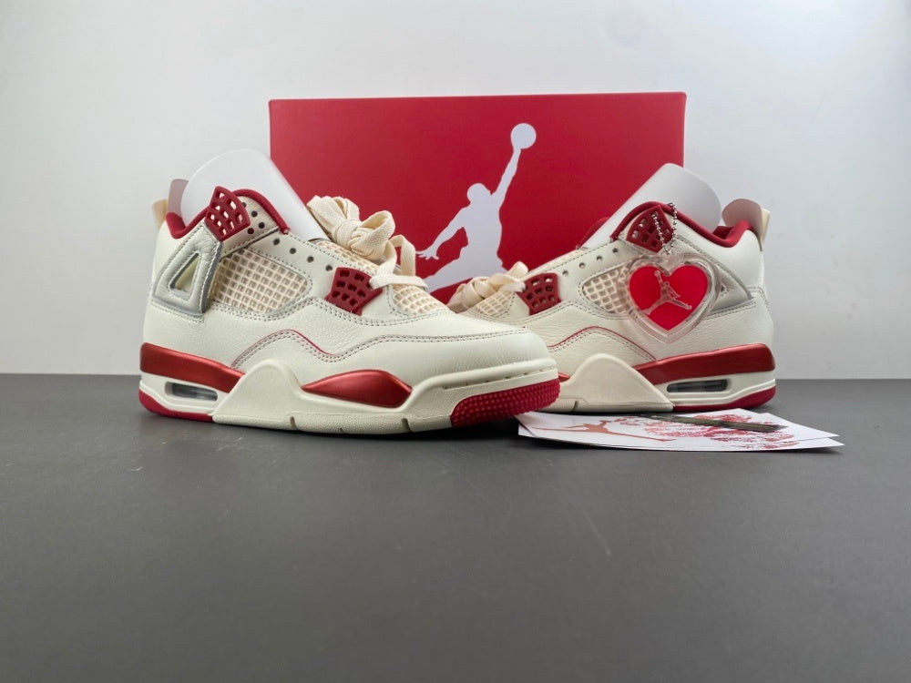 Low Top Sneakers, Off White Red Colorway, Valentine Design, Lace Up Design, Casual Gift for Sneaker Fans
