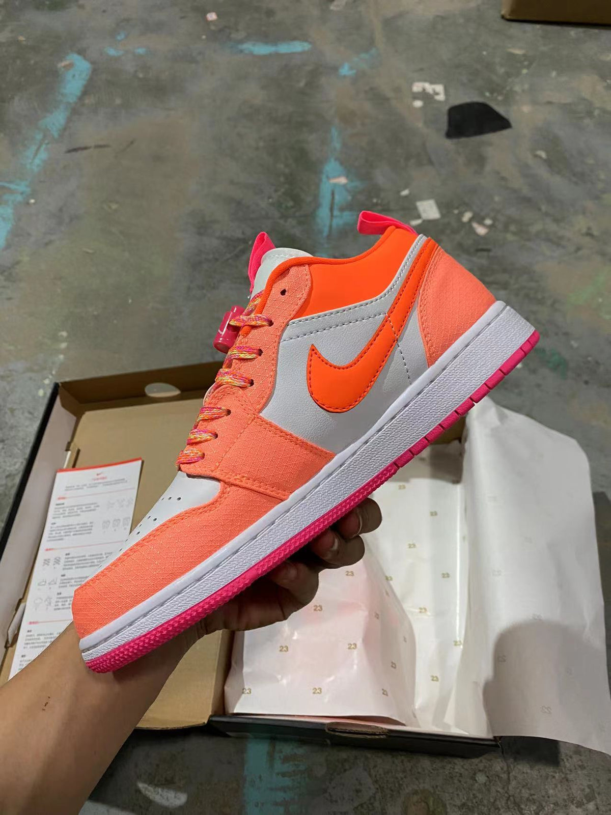 Low Top Sneakers, Orange Colorway, Lace Up Design, Casual Gift for Sneaker Fans