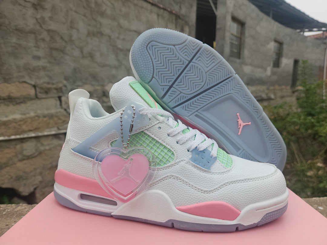 Mid Top Sneakers, Pink Colorway, Valentine Design, Lace Up Design, Casual Gift for Sneaker Fans