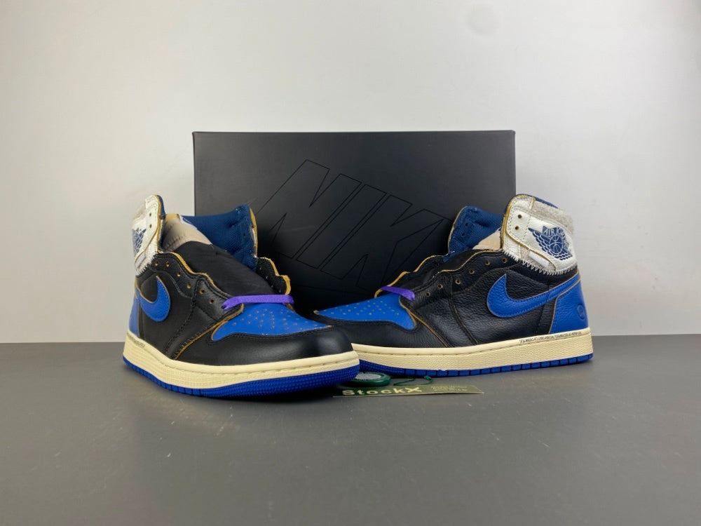 High Top Sneakers, Blue White Black Purple Colorway, Lace Up Design, Casual Gift for Sneaker Fans