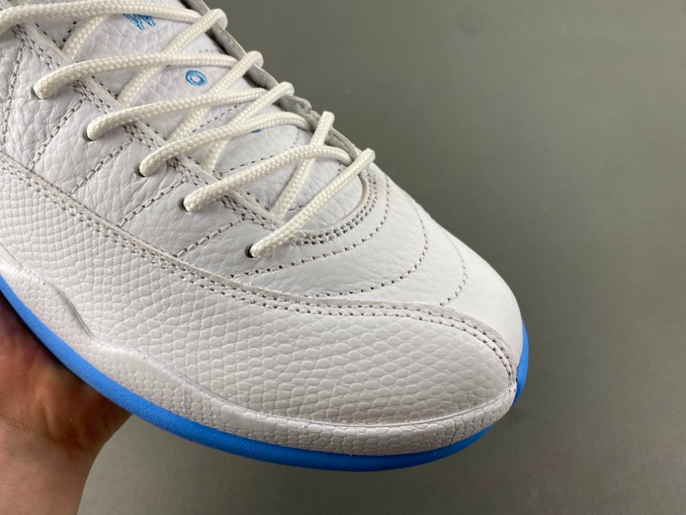 Retro Low Top Sneakers, University Blue White Colorway, Lace Up Design, Casual Gift for Sneaker Fans