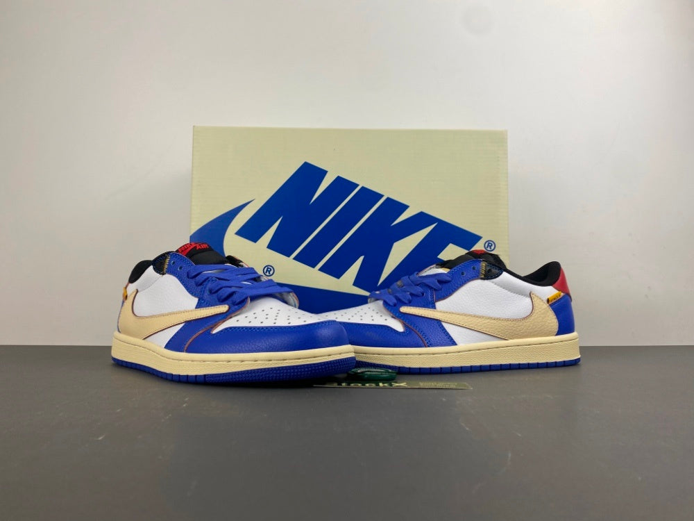 Low Top Sneakers, Blue White Colorway, Reverse Hook Design, Lace Up Design, Casual Gift for Sneaker Fans