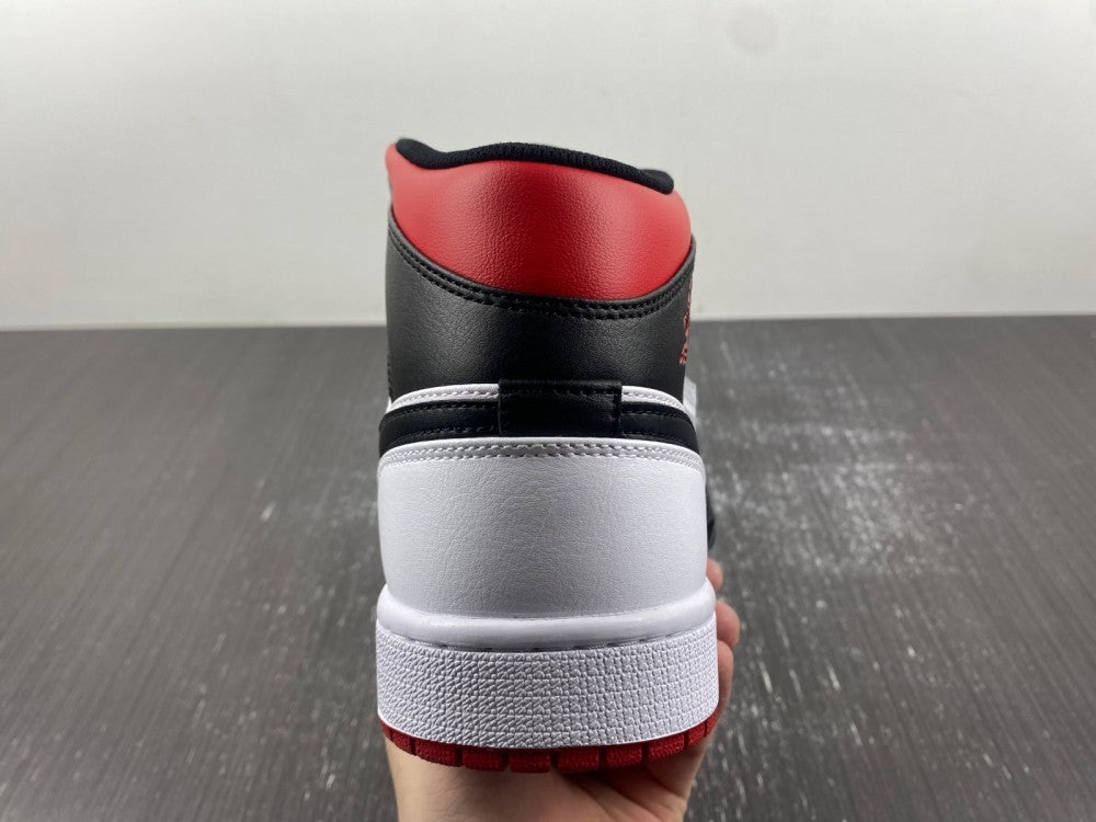 Mid Top Sneakers, White Black Red Colorway, Lace Up Design, Casual Gift for Sneaker Fans