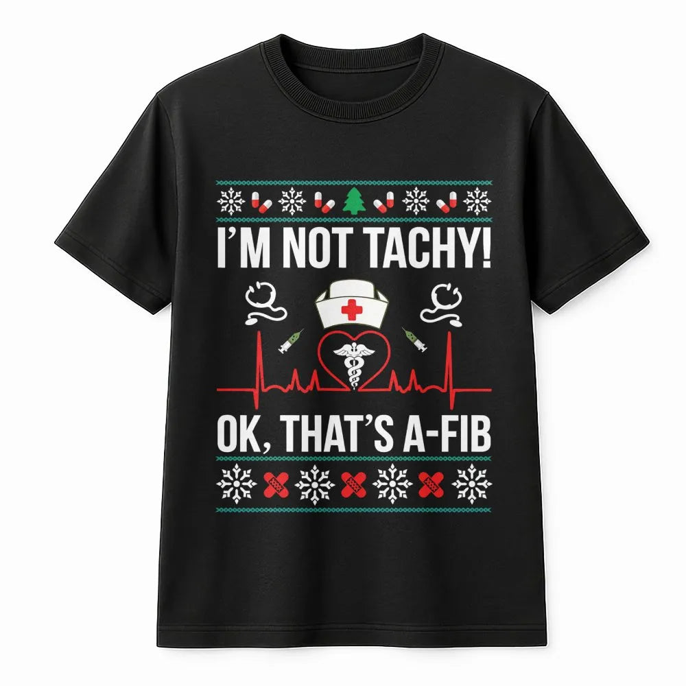 Medical Heartbeat Pun Shirt, Nurse Christmas T-Shirt, Adorable Nurse Holiday Graphic Tee, Nursing Student Tee, Healthcare Wor