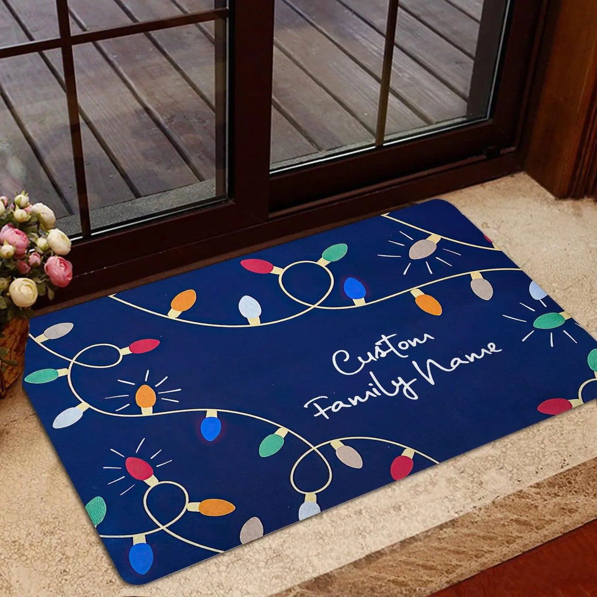 Custom Family Name Noel Doormat, Personalized Christmas Doormat, Holiday Welcome Mat, Winter Entryway Decor, Xmas Housewarmin