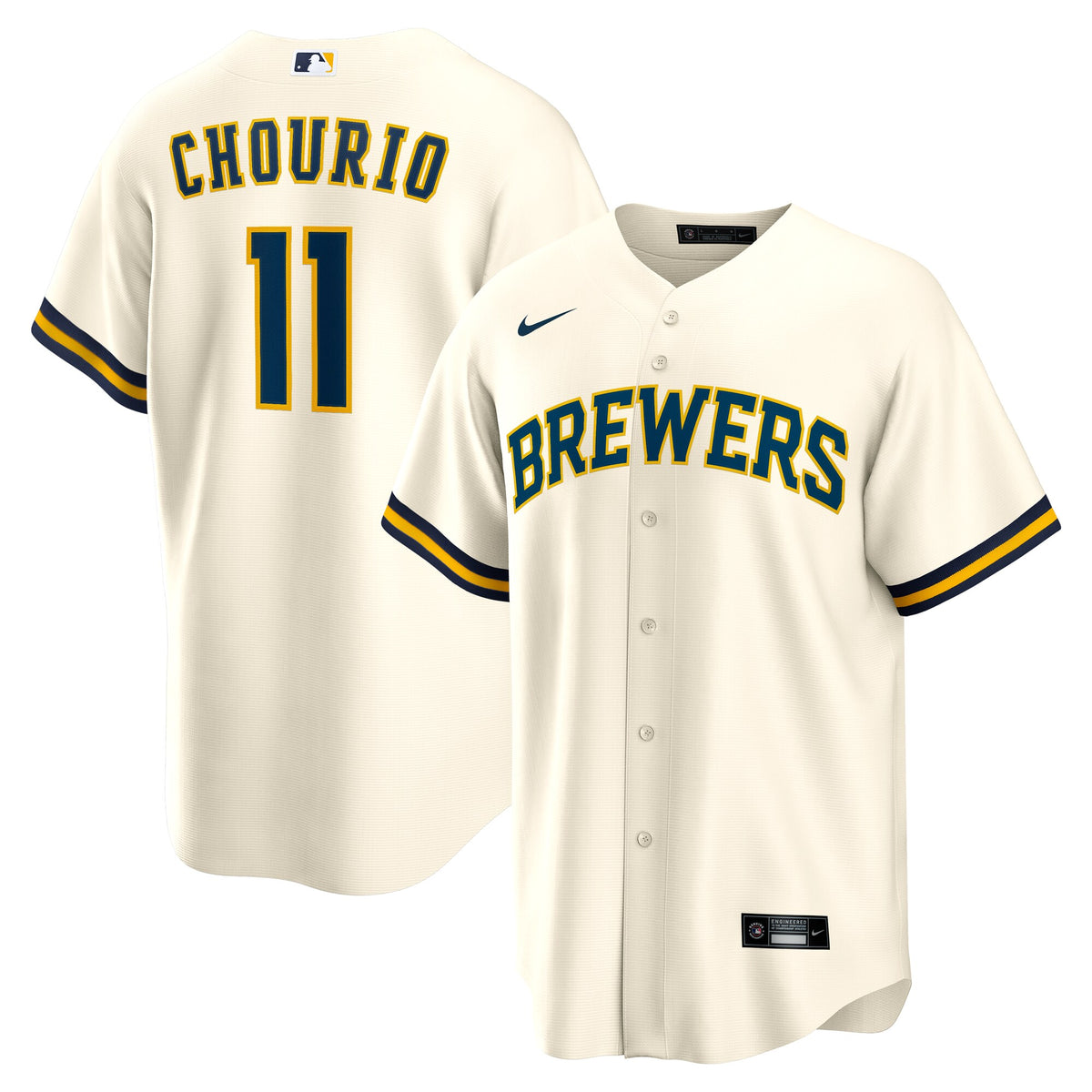 Milwaukee Brewers Jackson Chourio Cream Home Replica Jersey